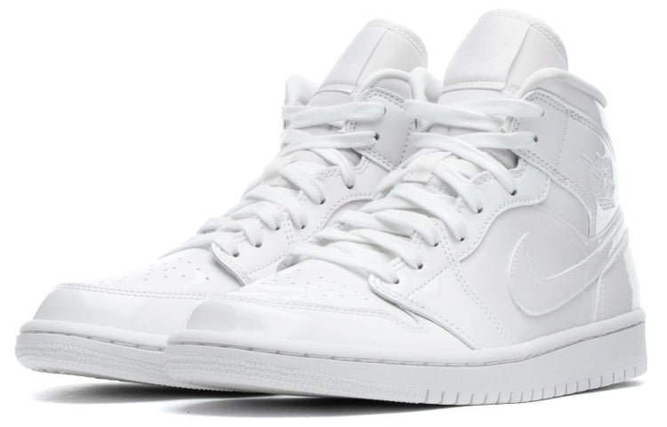 Air Jordan 1 Mid Patent Triple White
