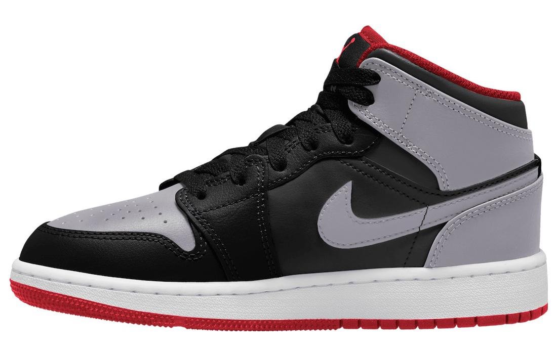 Air Jordan 1 Mid Black Grey Red