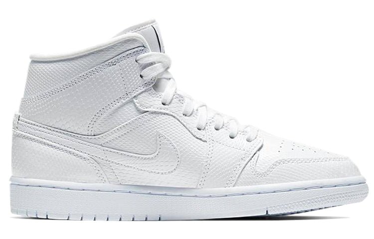 Air Jordan 1 Mid White Snakeskin