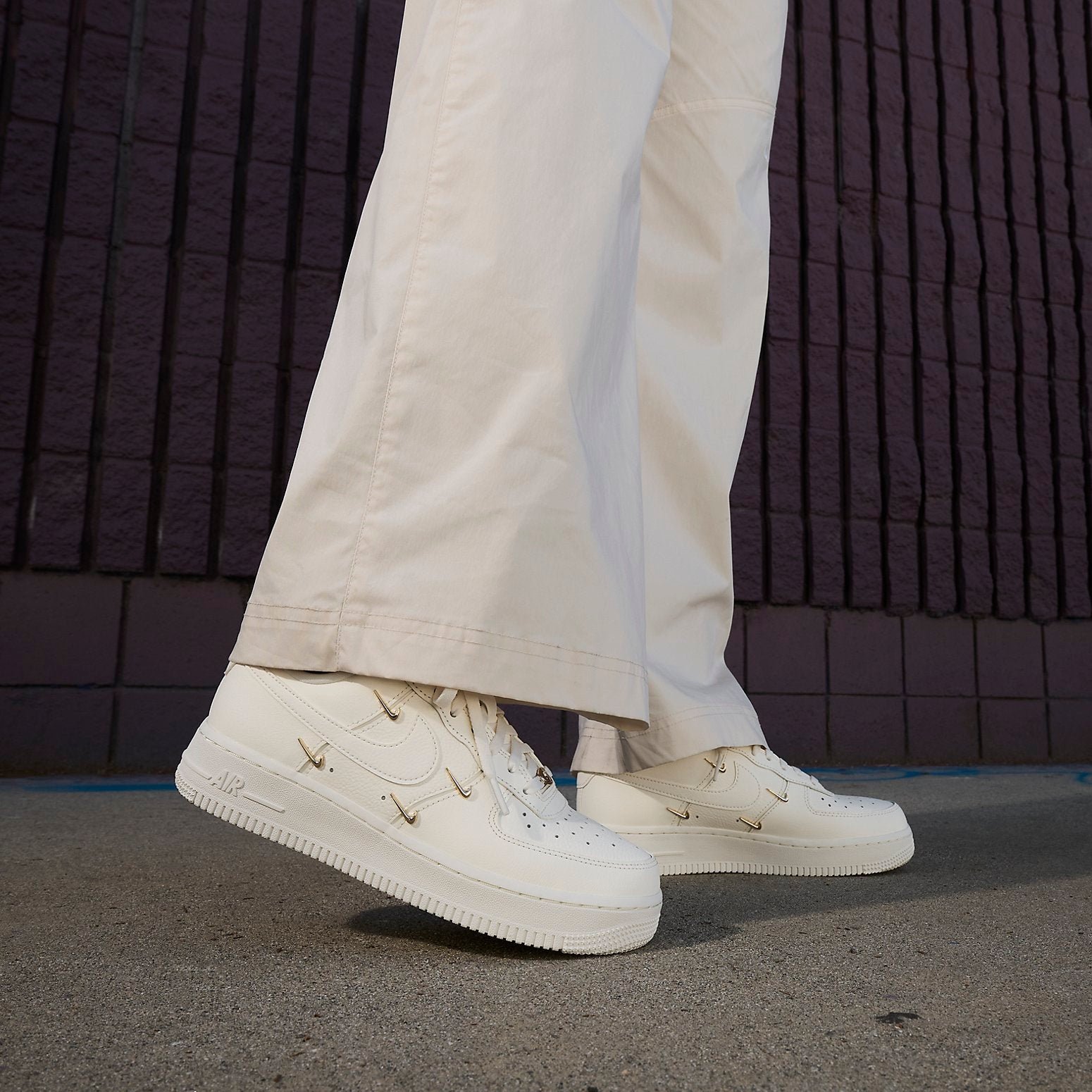Nike Air Force 1 Low White Mini Gold Swooshes