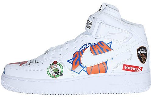 Nike Supreme x NBA x Air Force 1 Mid 07 White