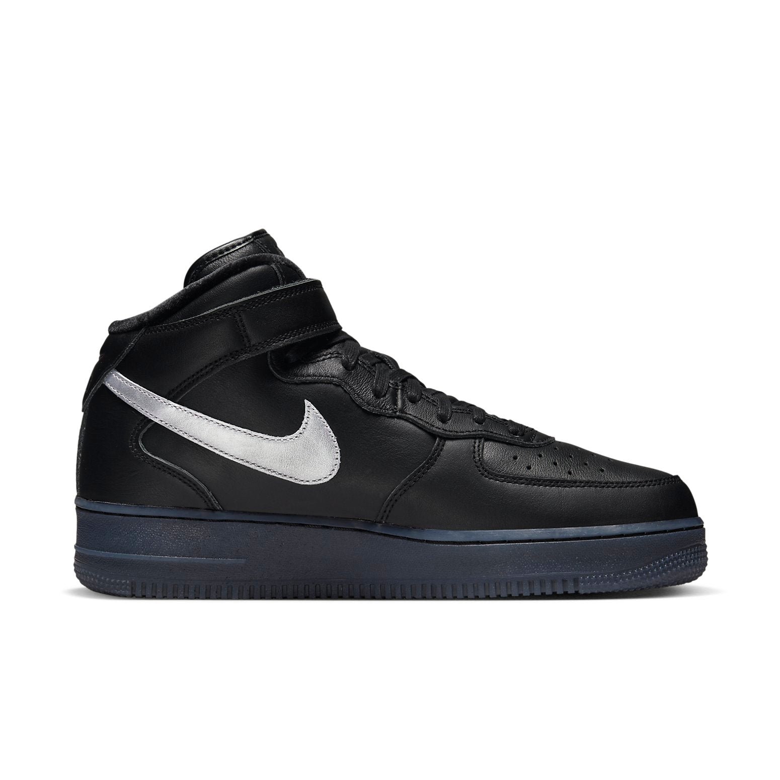 Nike Air Force 1 Mid Premium Black Metallic Silver
