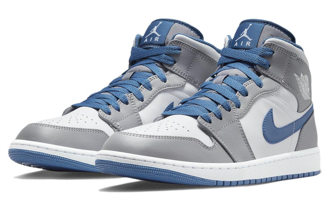 Air Jordan 1 Mid Cement Grey True Blue