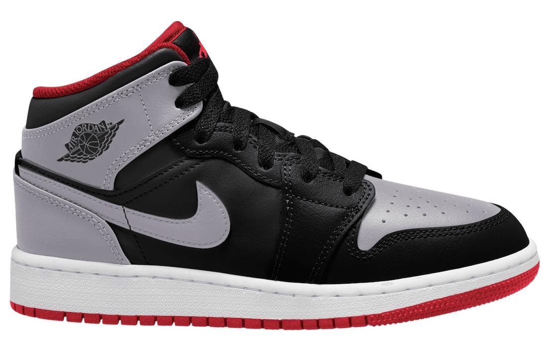Air Jordan 1 Mid Black Grey Red