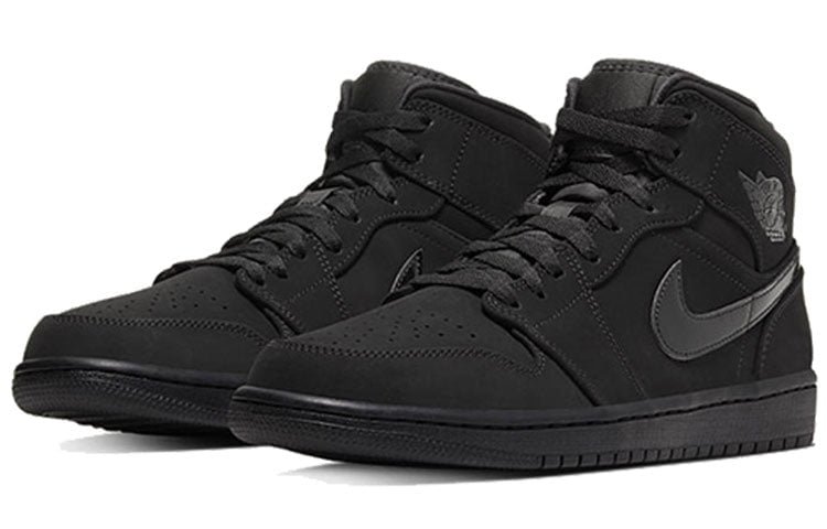 Air Jordan 1 Mid Triple Black Suede