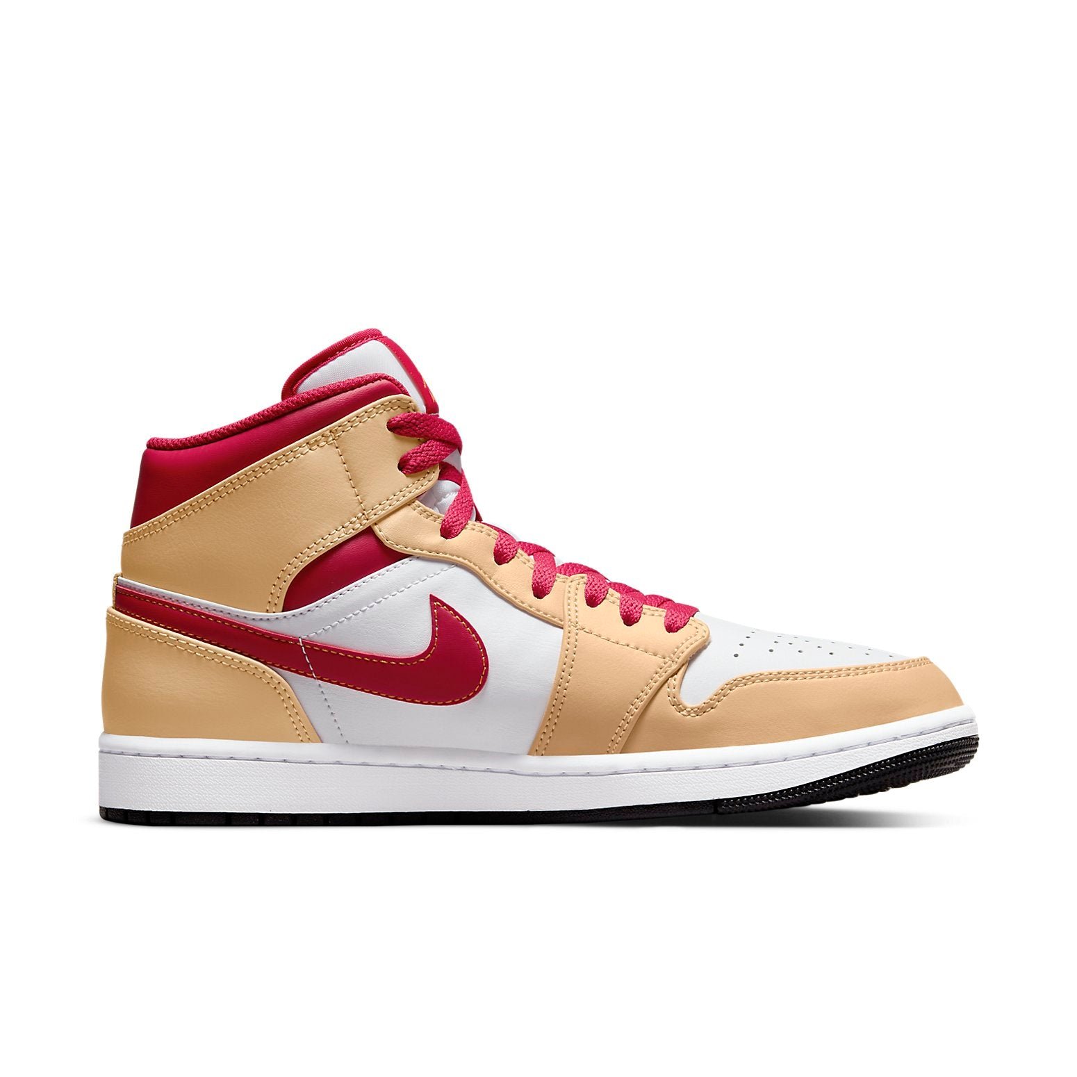 Air Jordan 1 Mid Light Curry Cardinal Red