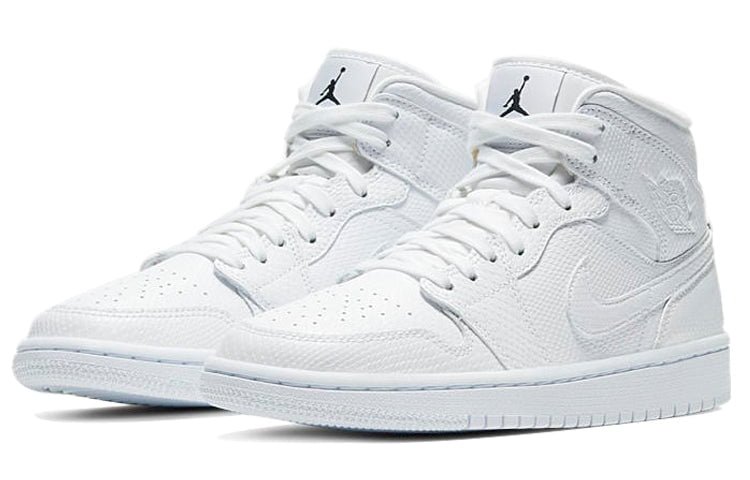 Air Jordan 1 Mid White Snakeskin