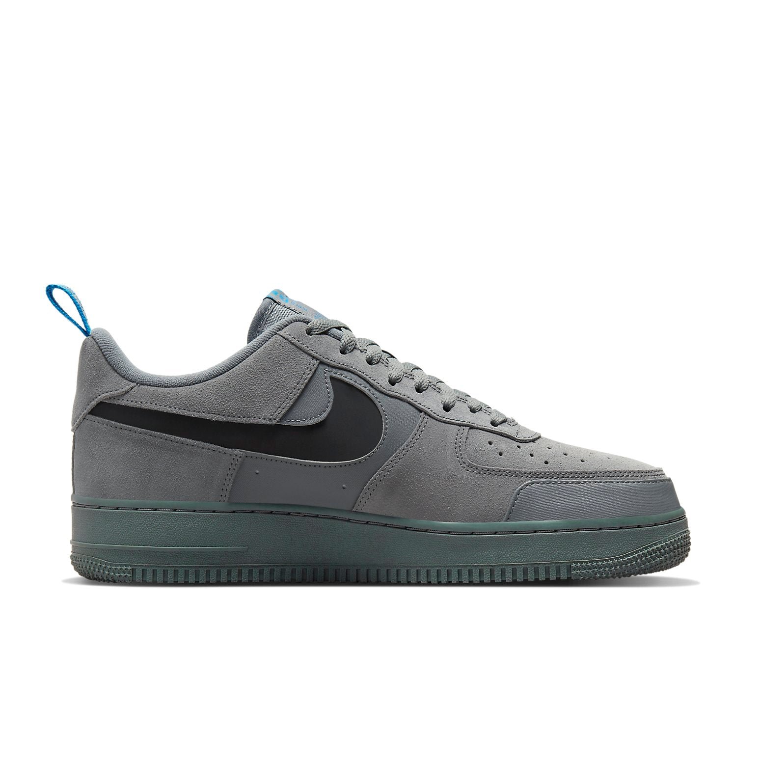 Nike Air Force 1 Low Cut Out Swoosh Grey