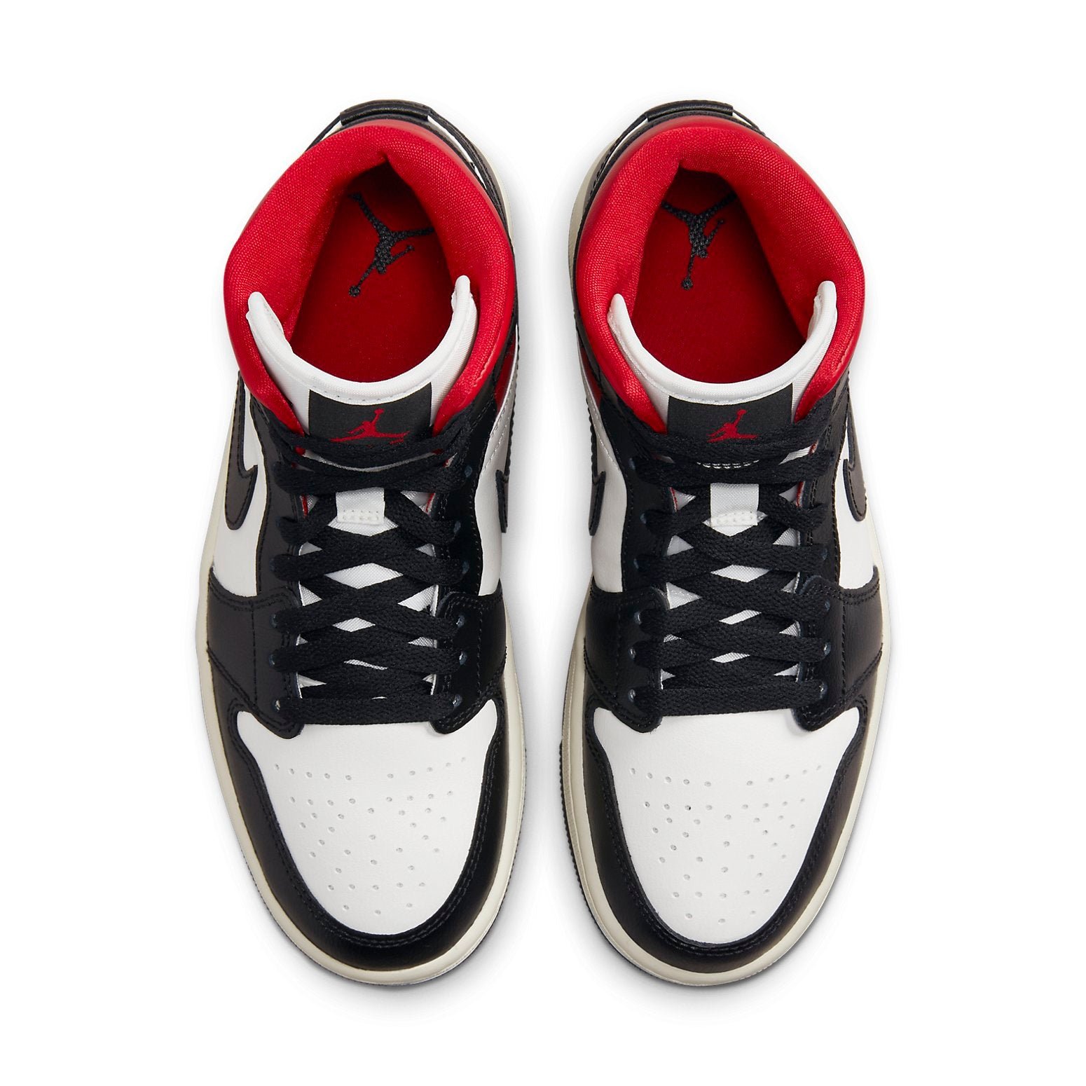 Air Jordan 1 Mid Black Sail Gym Red