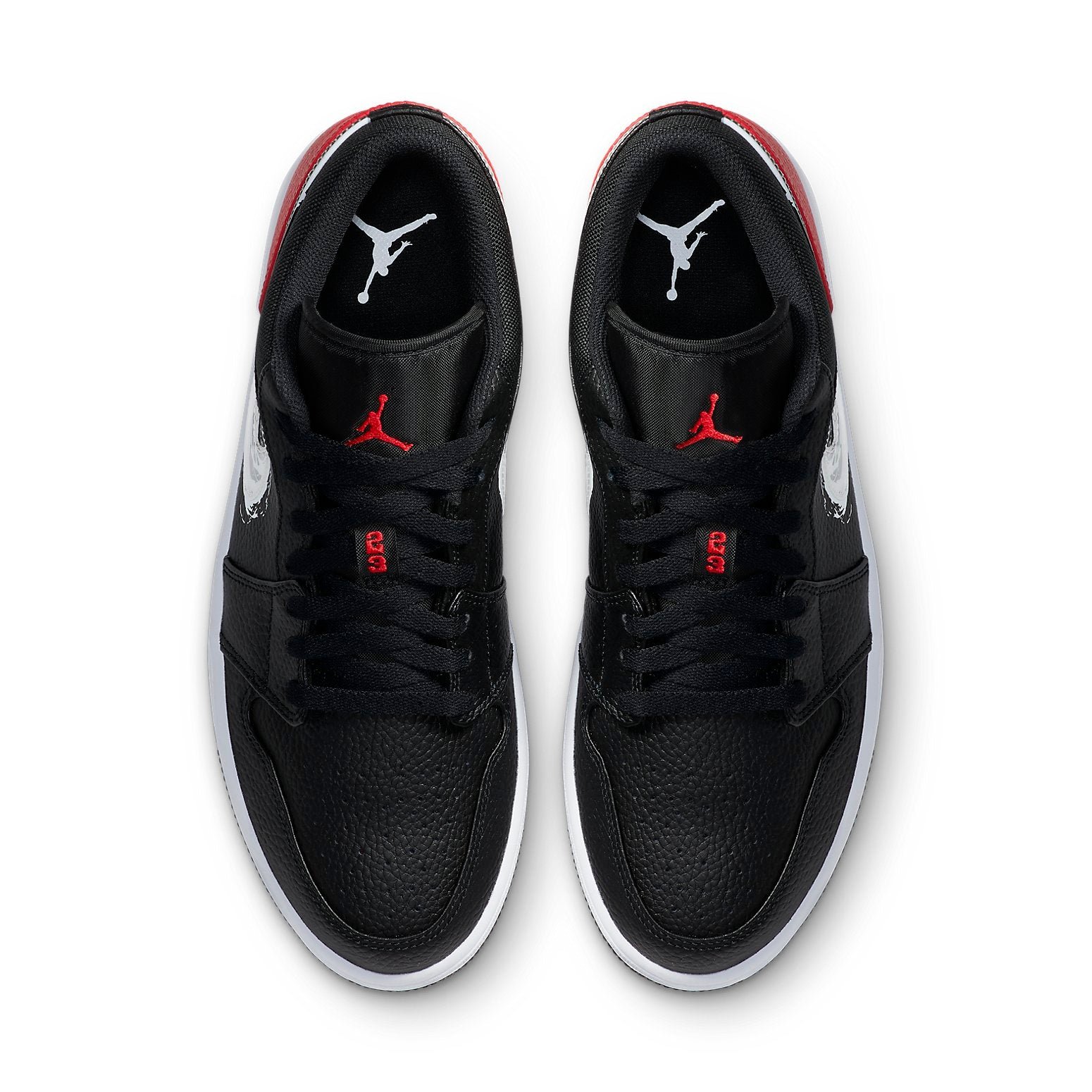 Air Jordan 1 Low Brushstroke Swoosh Black Red