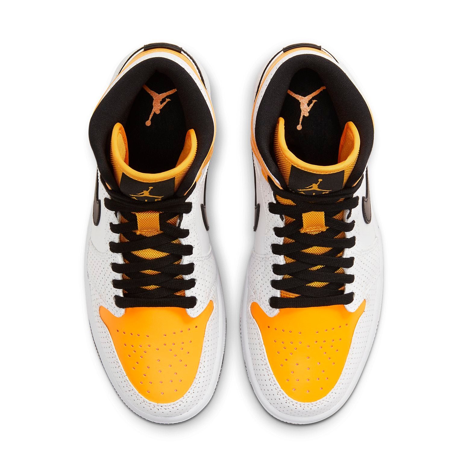 Air Jordan 1 Mid Perforated White University Gold