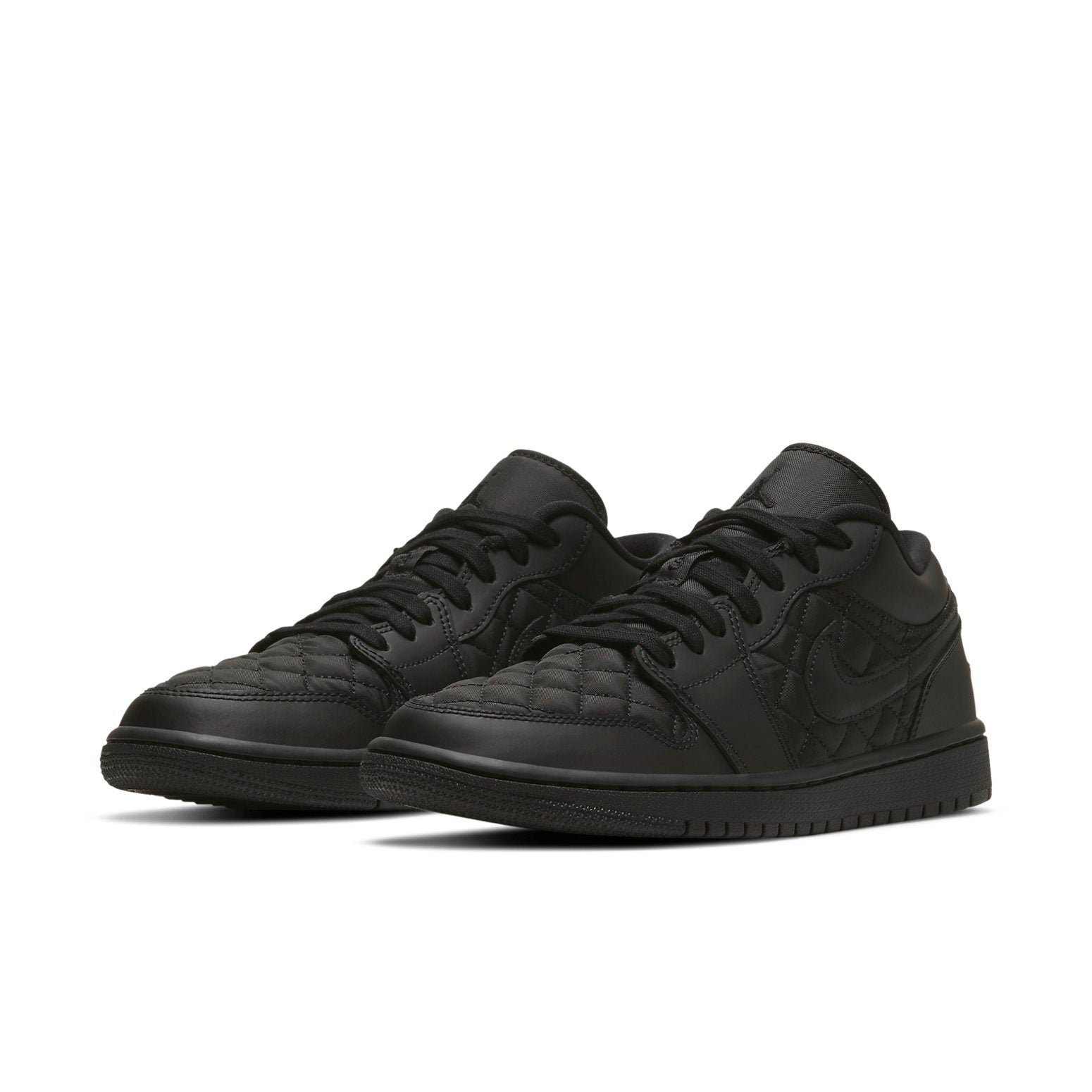 Air Jordan 1 Low Triple Black Quilted