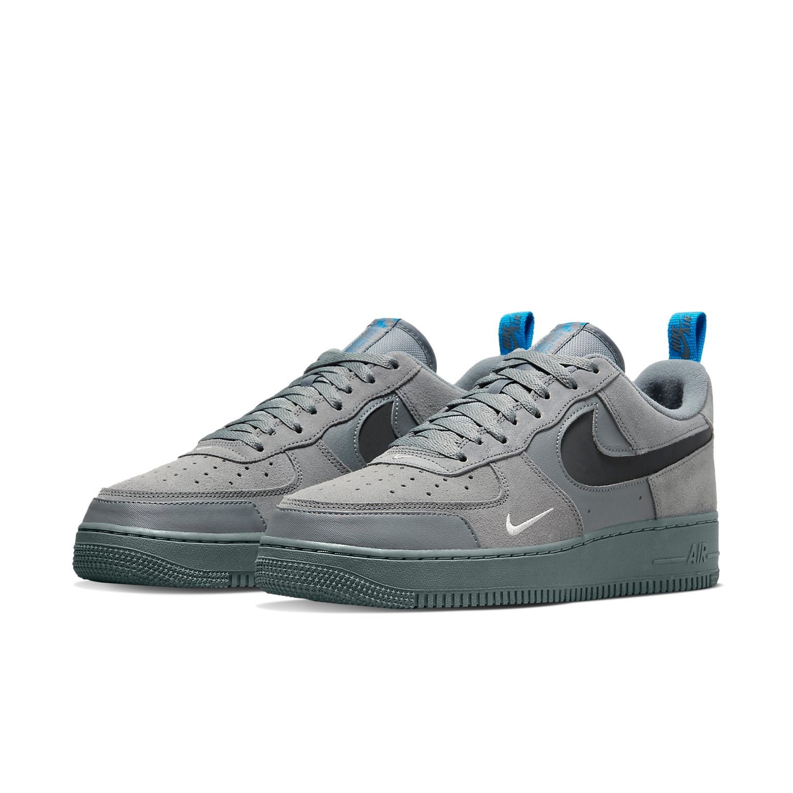 Nike Air Force 1 Low Cut Out Swoosh Grey