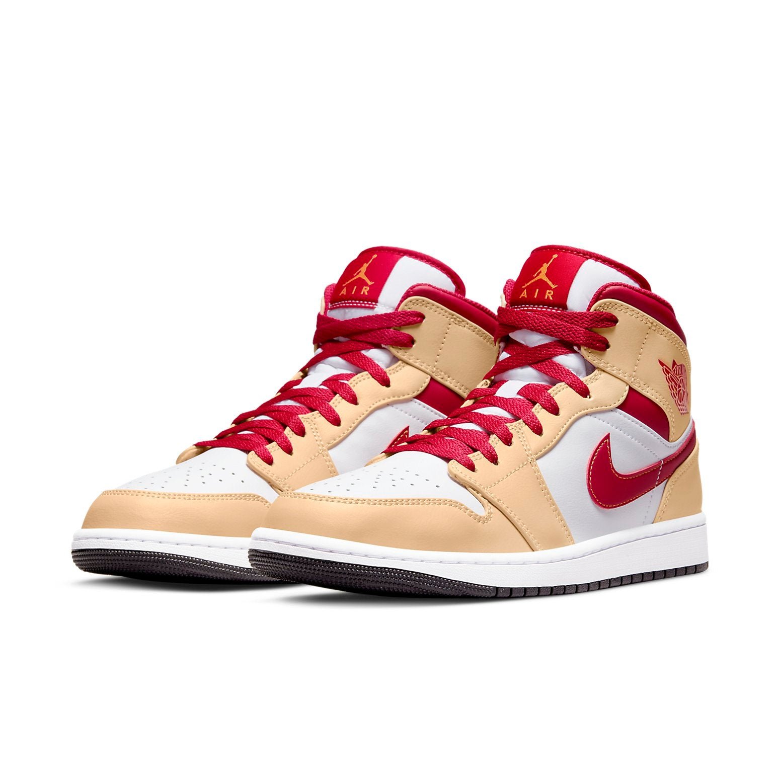 Air Jordan 1 Mid Light Curry Cardinal Red