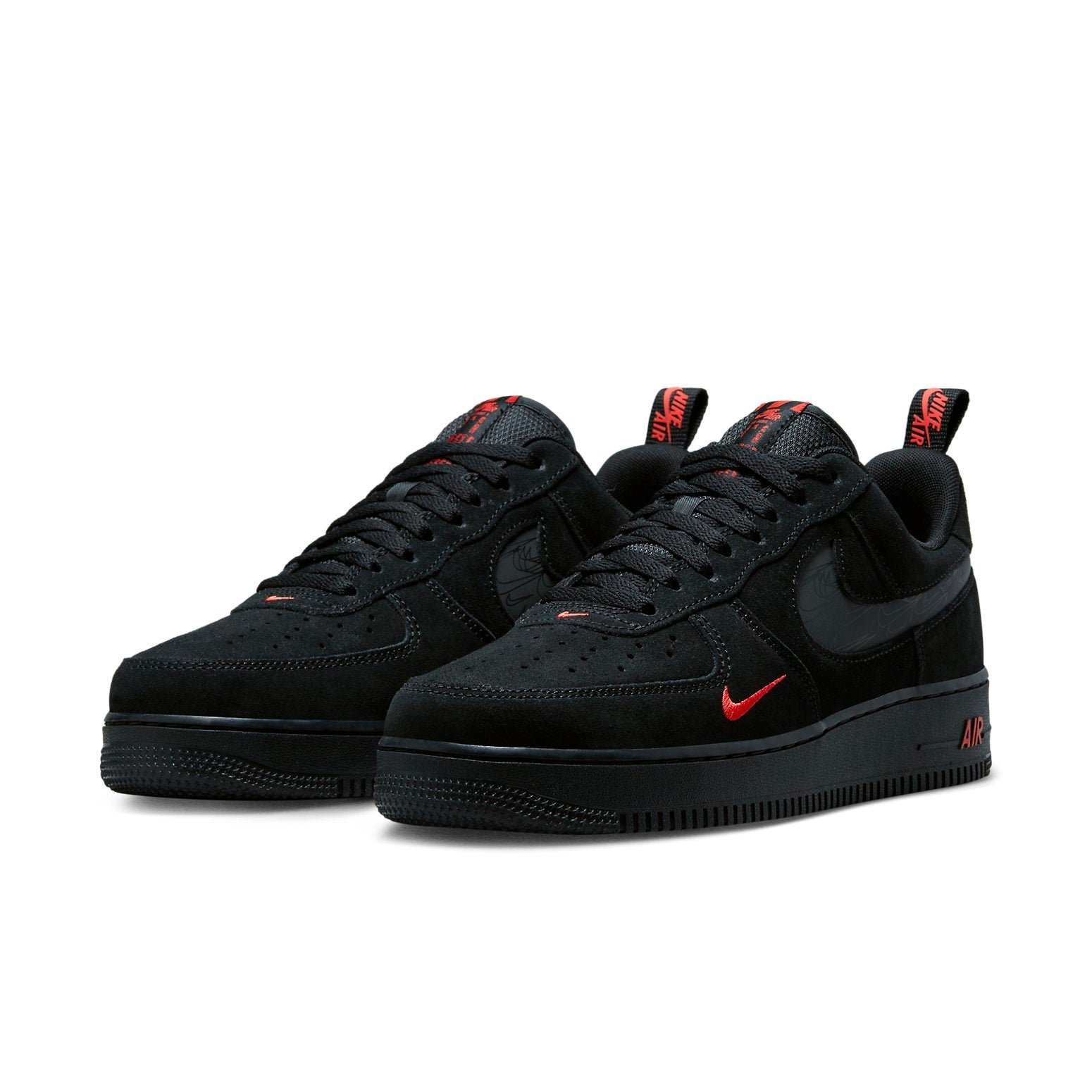 Nike Air Force 1 Low 07 LV8 MultiSwoosh Black Crimson