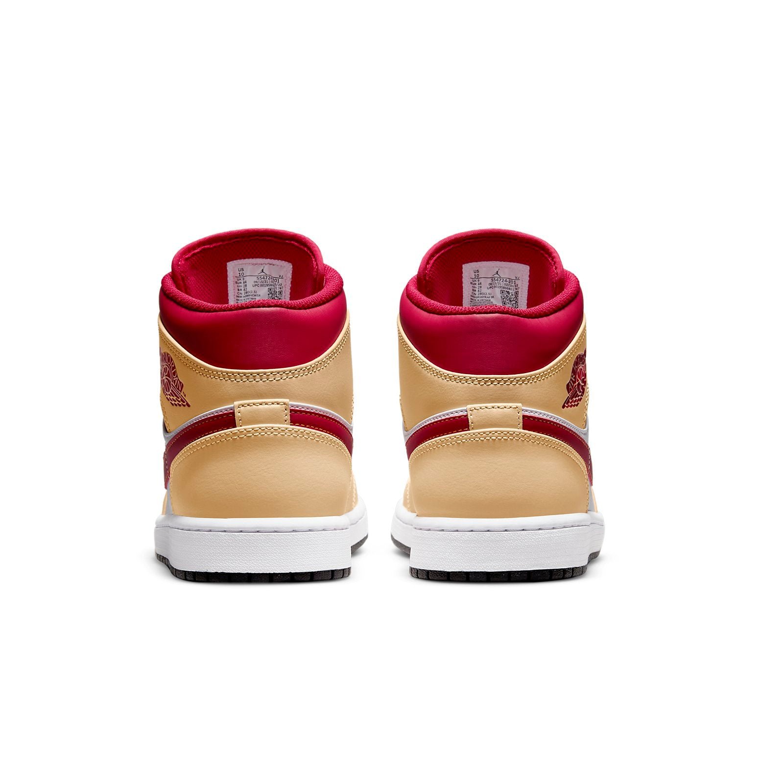 Air Jordan 1 Mid Light Curry Cardinal Red