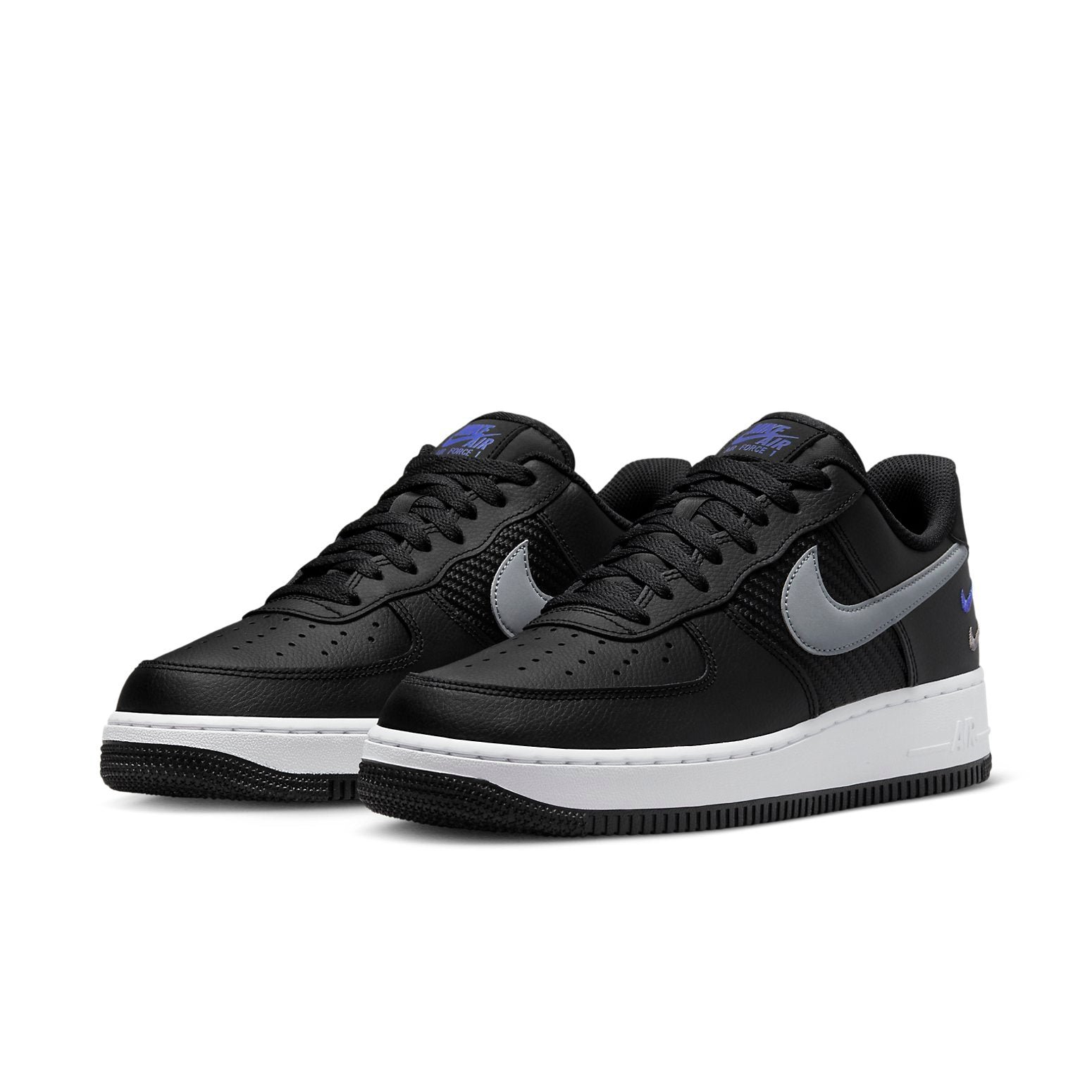 Nike Air Force 1 Low 07 Double Swoosh Black Racer Blue