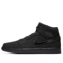 Air Jordan 1 Mid Triple Black Suede