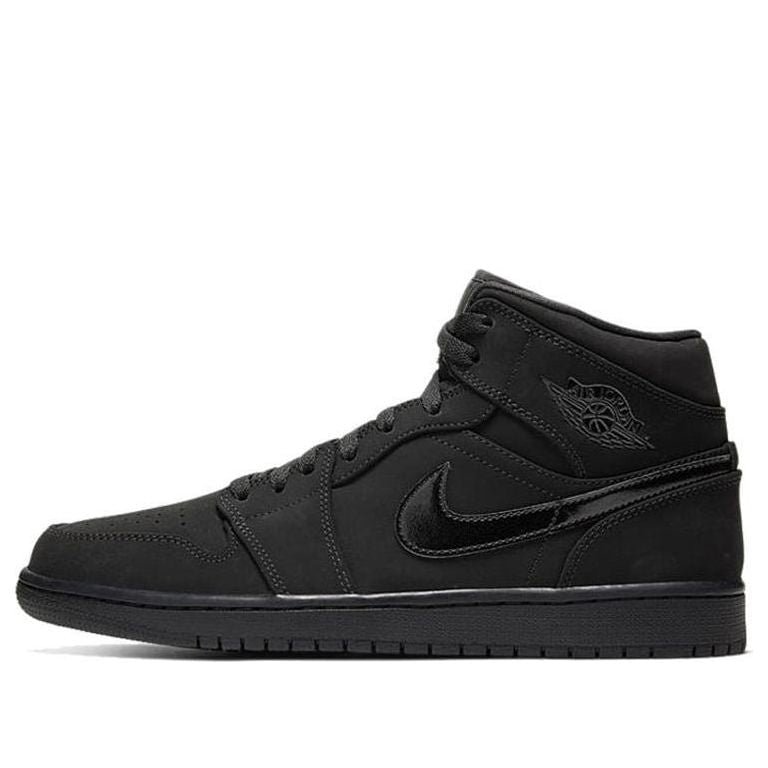 Air Jordan 1 Mid Triple Black Suede