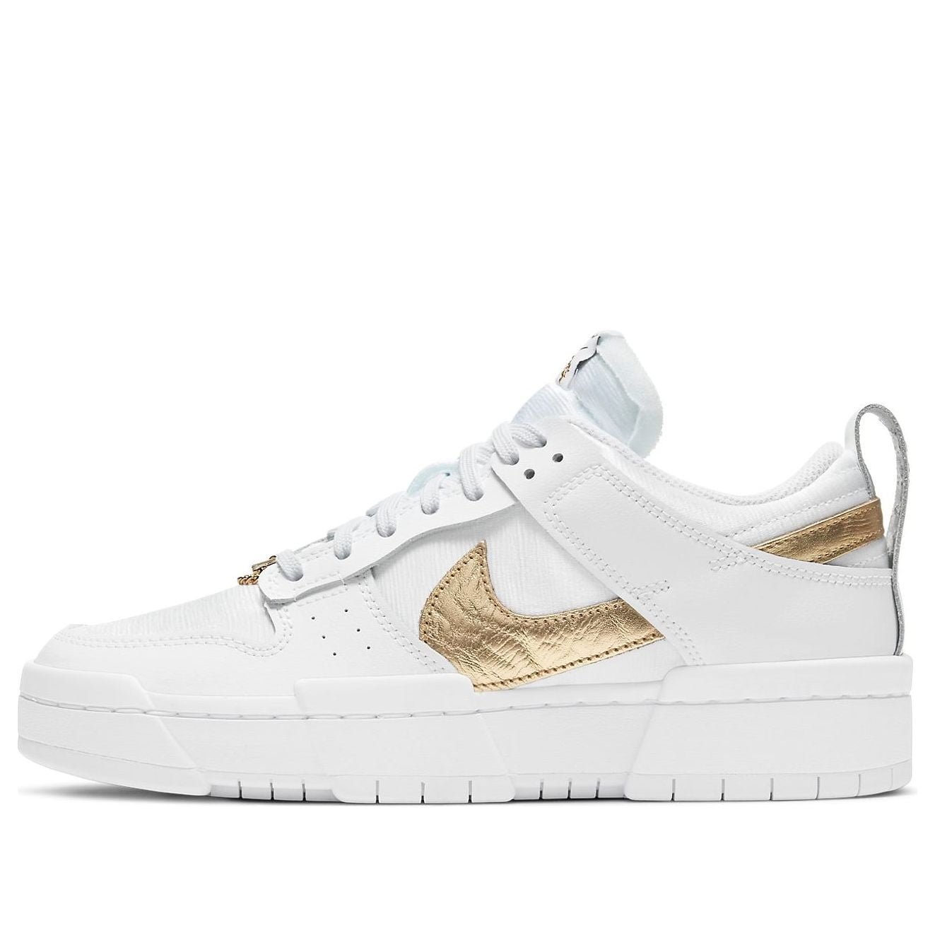 Nike Dunk Low Disrupt White Metallic Gold