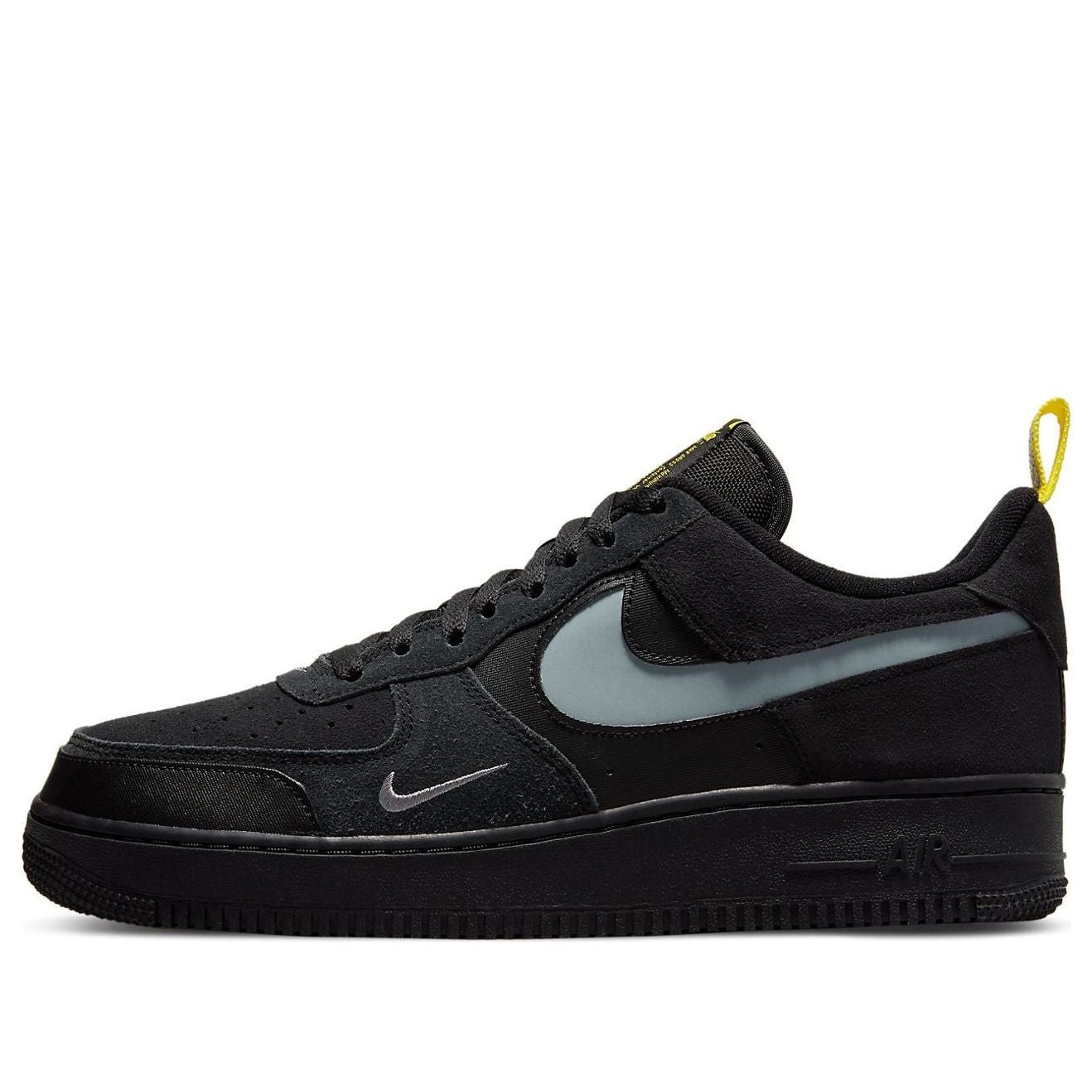Nike Air Force 1 Low Cut Out Swoosh Black