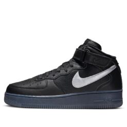 Nike Air Force 1 Mid Premium Black Metallic Silver