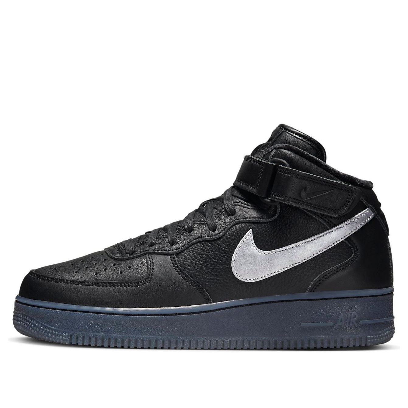 Nike Air Force 1 Mid Premium Black Metallic Silver
