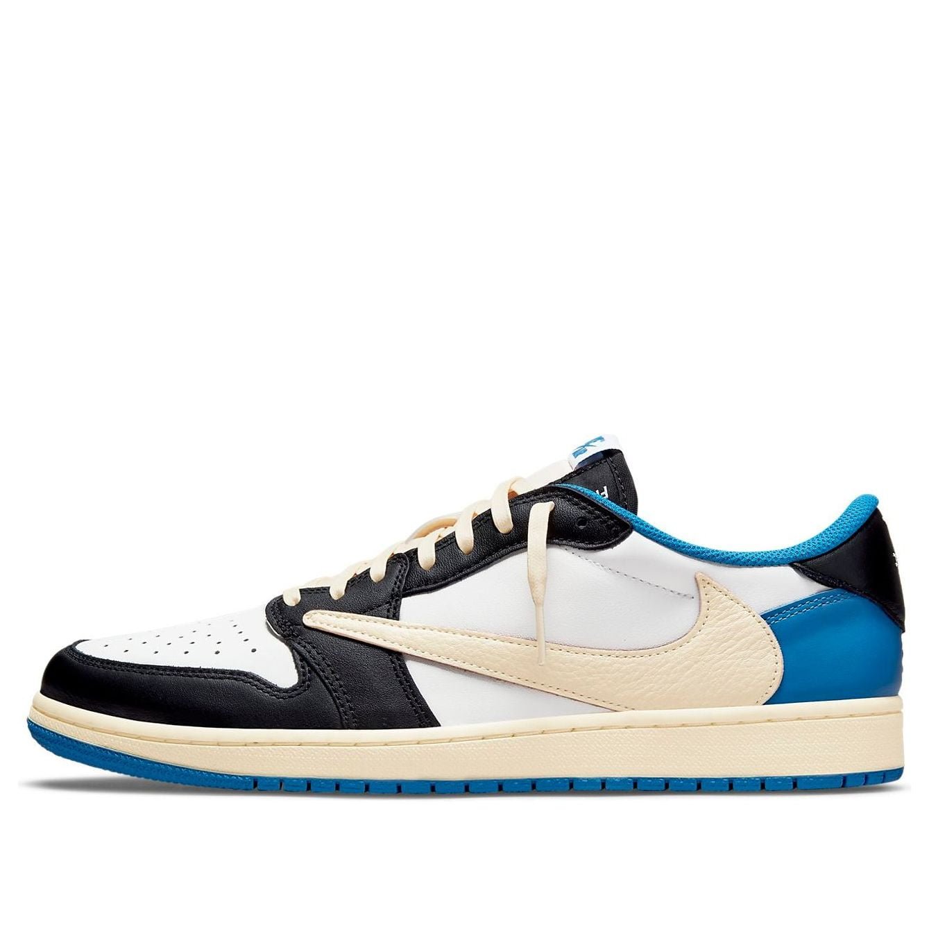 Fragment Design X Travis Scott X Air Jordan 1 Retro Low ‘Sail Black Military Blue’